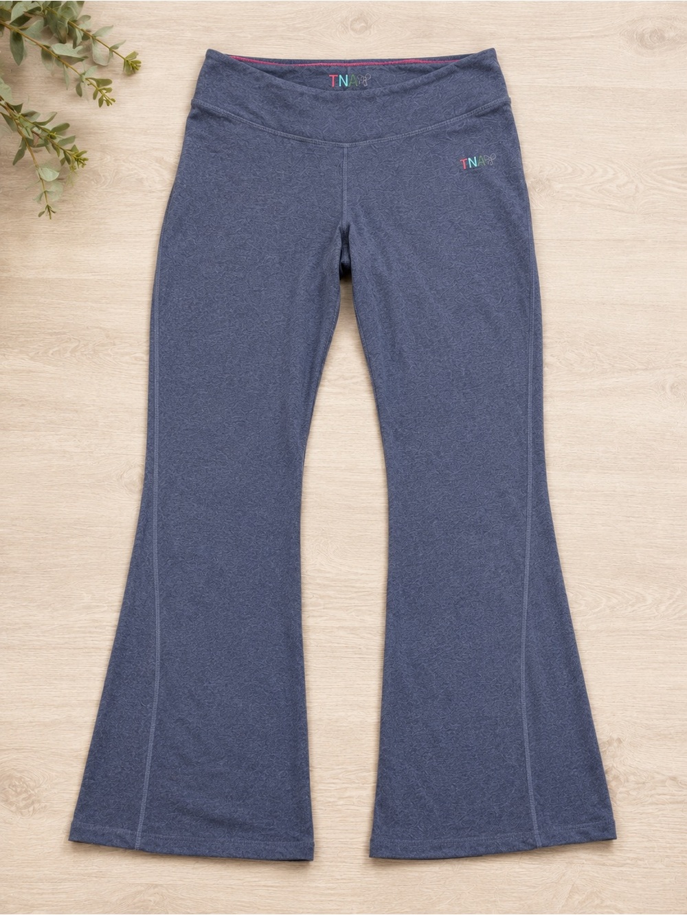 TNA Heathered Blue Yoga Pants Flare Leg Athletic Leggings Women’s